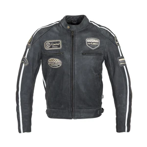 Pánská kožená moto bunda W-TEC Dark Vintage  tmavě šedá  XL