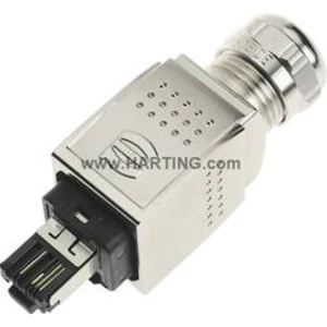 Propojka RJ45 Harting 09 35 226 0401, IP65 / 67, zástrčka rovná, Push-Pull