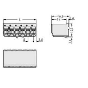 Konektor do DPS WAGO 2092-1126/000-1000, 30.00 mm, pólů 6, rozteč 5 mm, 100 ks