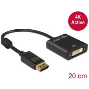 DisplayPort / DVI kabel Delock [1x zástrčka DisplayPort - 1x DVI zásuvka 24+5pólová] černá 20.00 cm