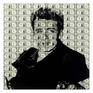 KARE DESIGN Sklenený obraz James Dean v dolároch 100 × 100 cm