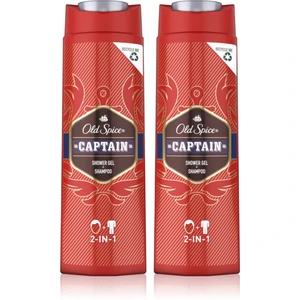 Old Spice Captain sprchový gél a šampón 2 v 1 2x400 ml