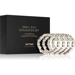 Notino Silk Collection Small Scrunchie Set súprava hodvábnych gumičiek do vlasov odtieň Cream