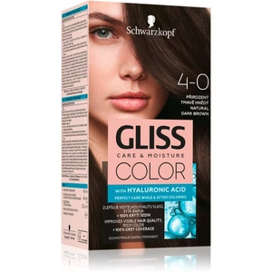 Schwarzkopf Gliss Color permanentná farba na vlasy odtieň 4-0 Natural Dark Brown 2x60 ml