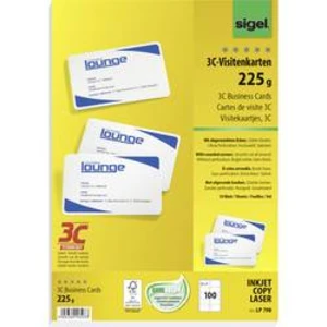 Sigel LP798 potisknutelné vizitky, hladké hrany 85 x 55 mm vysoce bílá 100 ks Formát papíru: A4