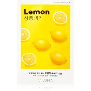 Missha Airy Fit Lemon plátýnková maska pro rozjasnění a vitalitu pleti 19 g