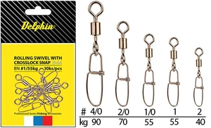 Delphin obratlík s karabinou rolling swivel with crosslock snap b-04 - velikost 2 / nosnost 40 kg