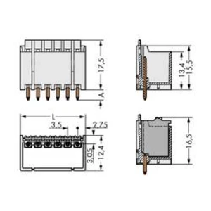 Konektor do DPS WAGO 2091-1402, 21.10 mm, pólů 2, rozteč 3.50 mm, 200 ks