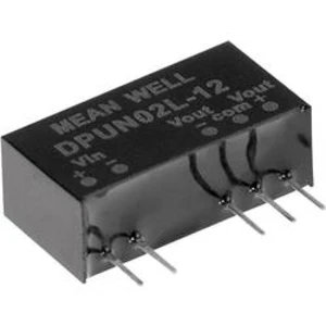 DC/DC měnič napětí do auta Mean Well DPUN02M-05, +5 V/DC, -5 V/DC, +200 mA, 2 W, Počet výstupů 2 x