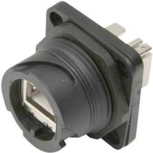 RJ45 konektor Telegärtner J80020A0003 - spojka, vestavná RJ45 počet pólů: 8P8C, černá, 1 ks