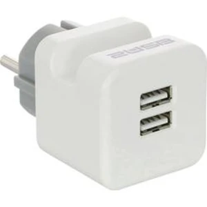 Mezizásuvka 2USB 2U-449412, plast, s USB vstupem , IP20, 230 V, bílá, šedá