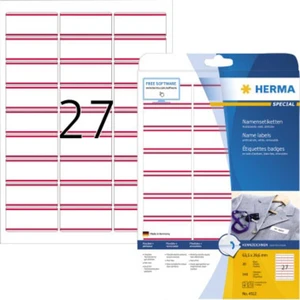 Herma 4512 etikety (A4) 63.5 x 29.6 mm acetátový hodváb  biela, červená 540 ks premiestniteľné menovky