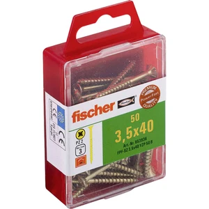 Fischer  653936 skrutka so zápustnou hlavou 3.5 mm 40 mm krížová dražka Pozidriv     glavanizované zinkom 50 ks