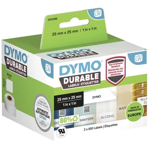 DYMO 2112286 etikety v roli 25 x 25 mm polypropylénová fólia biela 1700 ks permanentné univerzálne etikety, adresná nále