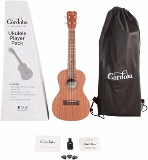 Cordoba Ukulele Player Pack Concert Natural Ukulele koncertowe