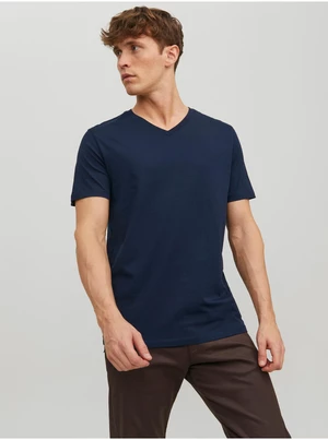 Dark blue men's basic t-shirt Jack & Jones Organic