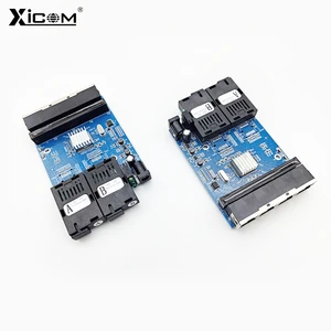 5pcs Gigabit placa metro fibra 20KM 2 Fiber 4RJ45 PCBA Board SC Connector Single Ethernet Optical Fiber Switch Mode 10/100/1000M