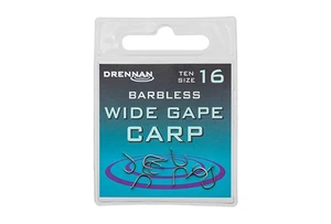 Drennan háčky bez protihrotu Wide Gape Carp Barbless vel. 8