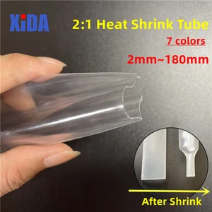 1 Meter Heat Shrink Tube Black Transparent Wrap Wire Sell Connector Heat Shrinkable Tubing Wrap Wire Kits 2:1 Heat Shrink Tubing