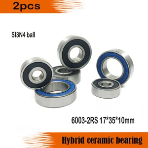 Free shipping 2PCS 6003-2RS 17x35x10mm 6003 hybrid ceramic SI3N4 BALL deep groove ball bearing