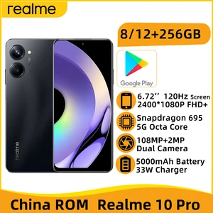 realme 10 Pro 5G 8GB 256GB Snapdragon 695 Octa Core 6.72'' 120Hz FHD+ LCD Screen 108MP Camera 5000mAh 33W Charger