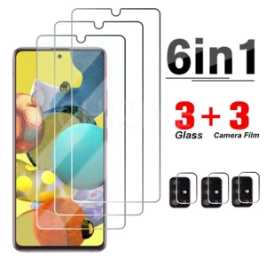 6in1 Protective Glass for Samsung A51 A52 A21S A31 A32 A50 Camera Lens Screen Protector on Galaxy A71 A72 A12 A70 S22 Plus Glass