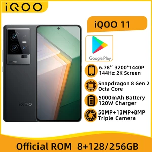 iQOO 11 5G Snapdragon 8 Gen 2 Octa Core 6.78'' 144HZ 2K AMOLED Screen 50MP Triple Camera 5000mAh Battery 120W Super Charger NFC