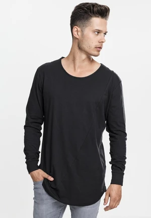 Long Shaped Fashion L/S T-Shirt Black