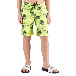 Yellow-green boys' patterned swimsuit SAM 73