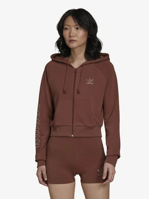 adidas Originals Cropped Track Top Mikina Hnědá