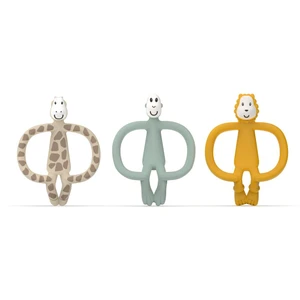 Matchstick Monkey Animal Teether Gift Set dárková sada pro děti Giraffe Gigi, Lion Luda, Monkey Mint