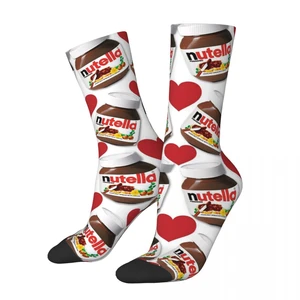 Foods Nutella Cartoon Socks Men Women Casual Socks Crazy Spring Summer Autumn Winter Socks Gifts