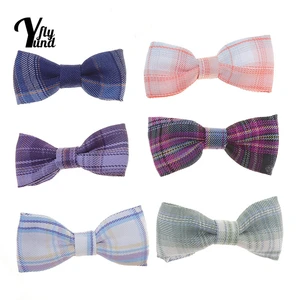 Yundfly 9*3.5 CM Colorful Plaids Print Bowknot Women Hair Clips Fashion Handmade Bows Bangs Hairpins Girls Headwear Photo Props