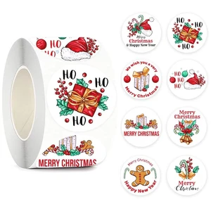 500Pcs Merry Christmas Stickers for DIY Gift Baking Package Envelope Stationery Decor Xmas Holiday Party Sealing Labels Stickers