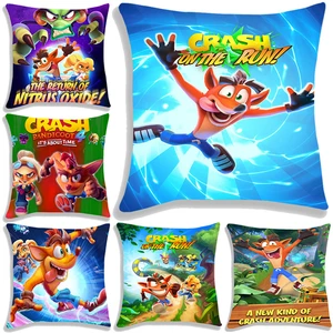 Newest Crash Bandicoot 4 Pillow Case Cartoon Throw Pillowcase Cute Single-Sided Pillow Covers Kawaii Cushion Cover Pillowcover