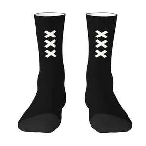 Amsterdam Andreas Cross Men's Crew Socks Unisex Fashion 3D Printing Netherlands Dress Socks