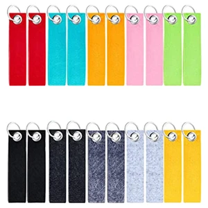 20pcs Meaningful Practical DIY Decoration Craft Felt Mental Bags Purses Key Rings Portable Visible Car Reliable Blank