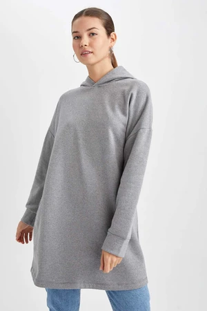 DEFACTO Thin Sweatshirt Fabric Regular Fit Long Sleeve Tunic