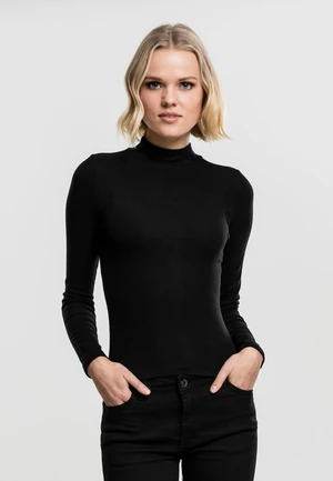 Women's turtleneck with long sleeves in black