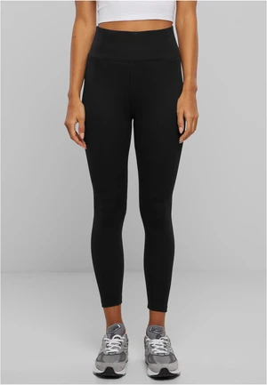 Women's high-waisted jersey leggings black