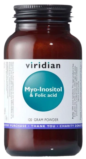 VIRIDIAN Nutrition Myo-Inositol & Folic Acid 120 g