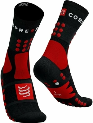 Compressport Hiking Black/Red/White T1 Běžecké ponožky