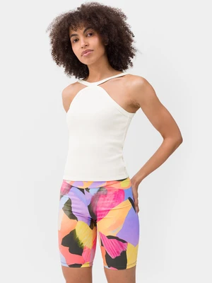 Dámsky crop top z rebrovaného materiálu