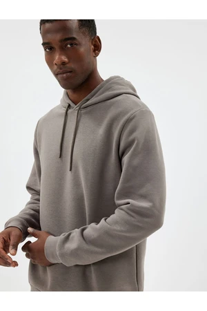 Koton Raised Cotton Basic Hooded Sweatshirt