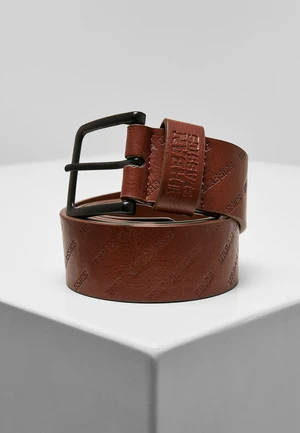 Allover logo strap cognac brown