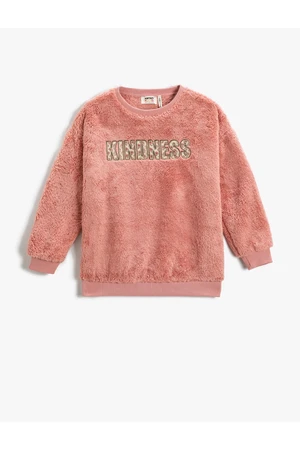 Koton Plush Sweatshirt Crew Neck