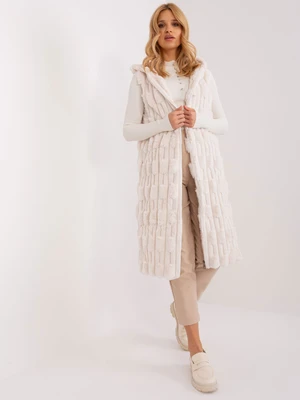 Ecru Fur Vest with Lining