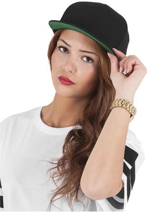 Classic 5 Panel Snapback Cap Black/Green