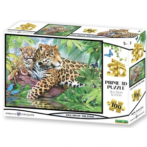 PRIME 3D PUZZLE - Jaguáři u bazénu 100 ks