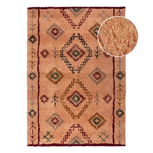 Łososiowy wełniany dywan tkany ręcznie 160x230 cm Moroccan Sahara – Flair Rugs